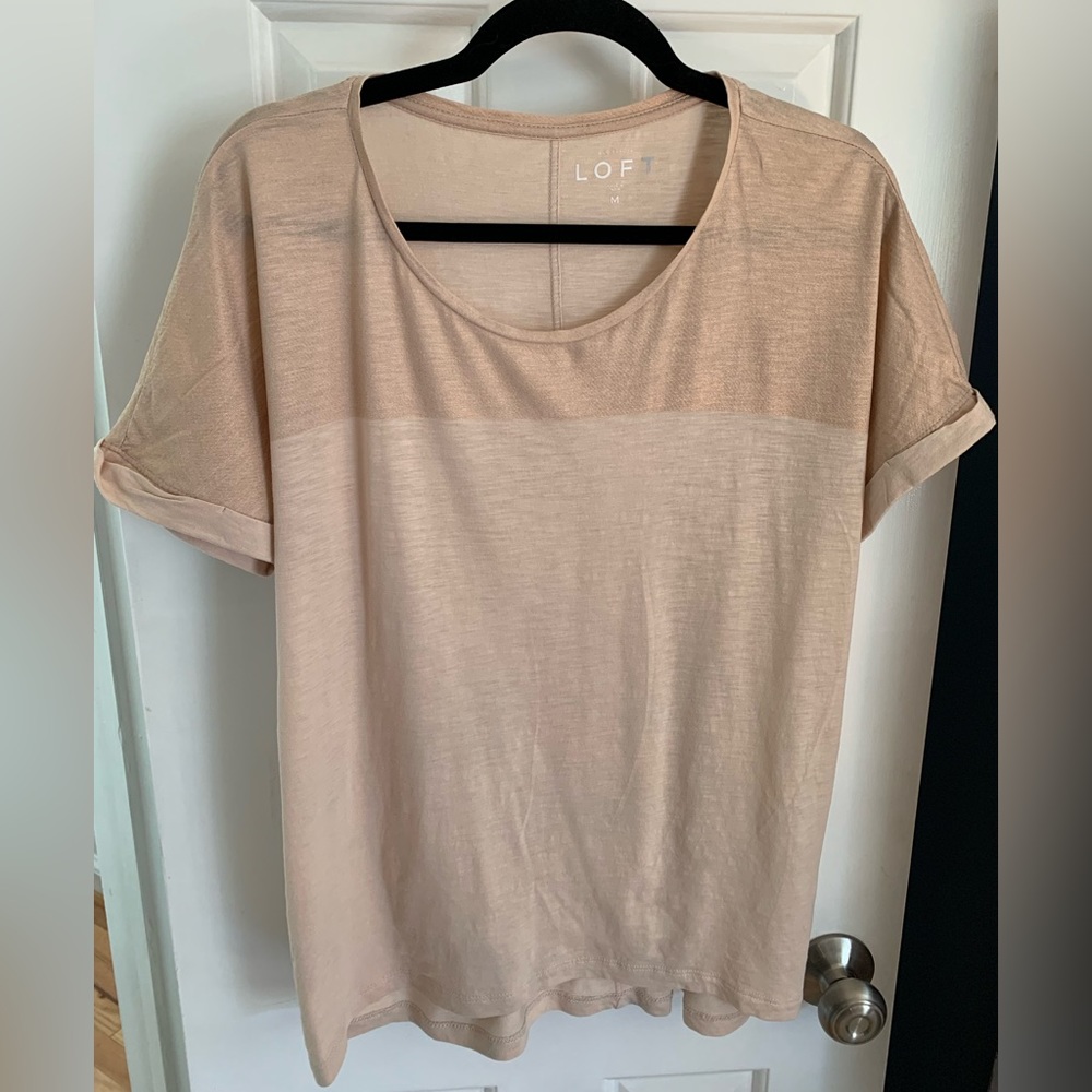 Ann Taylor Loft cuffed sleeve top - Size M